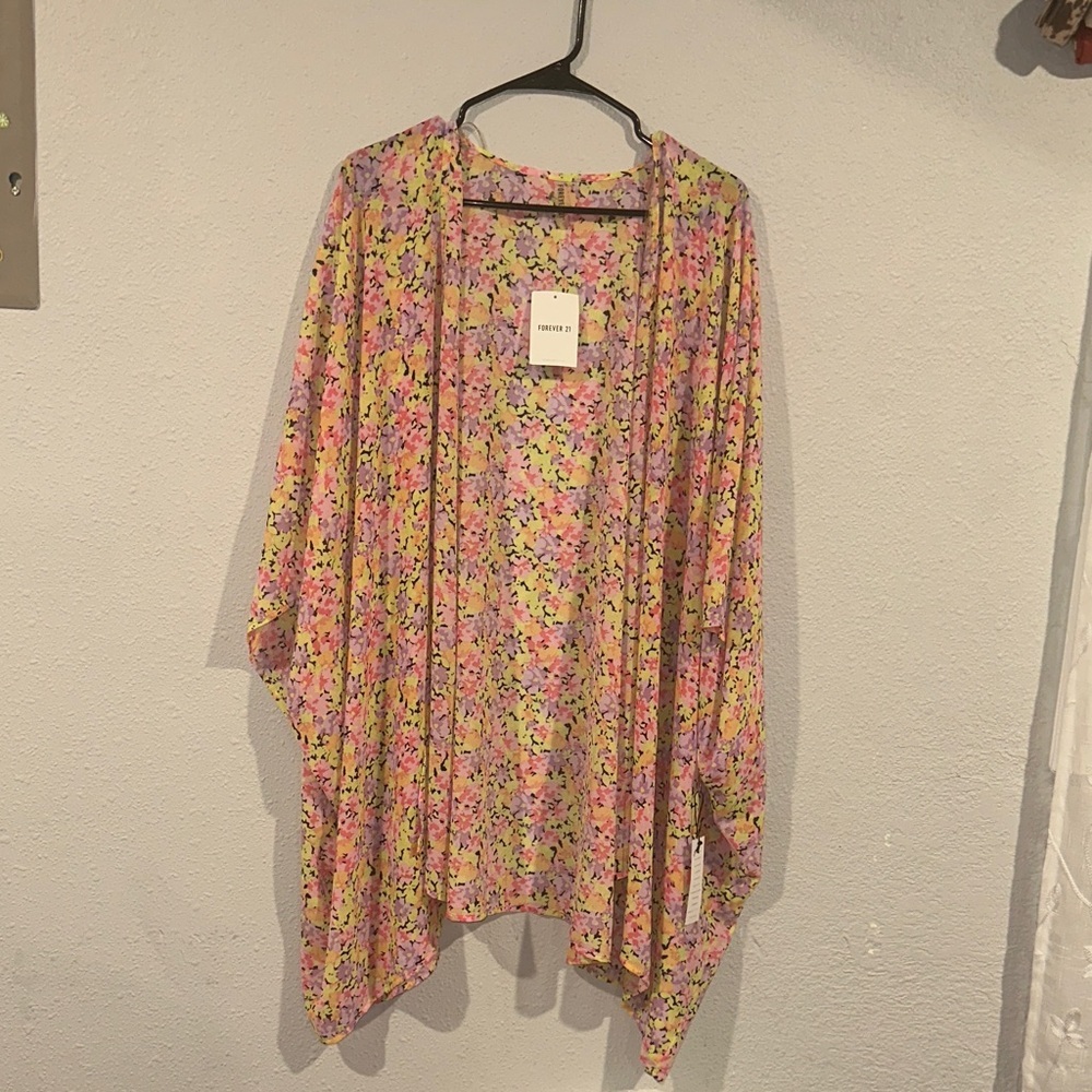 Forever 21 Multicolor Floral Kimono